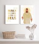 Composição 2 Quadros Evangélicos Sempre Foi Deus 45x34cm - com vidro