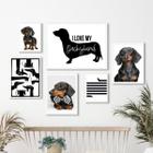 Composição 6 Quadros Cachorro Dachshund - Salsicha