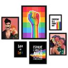 Composição 6 Quadros Decorativos LGBT - com vidro