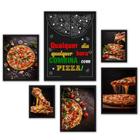 Composição 6 Quadros Pizzaria - Fotos E Frase - Com Vidro