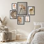 Composição Quadros Decorativos Para Sala Nuances Bege - com vidro