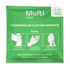 Compressas de Gazes não Aderentes 7,5x7,5cm 10 Unidades Multi Saúde HC529 - Multi Saude