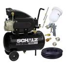 Compressor ar 8,5pés 25l 2cv pratic csi schulz + kit pintura