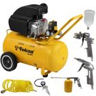 Compressor de Ar 2,5 HP 8,5 Pés 50 Litros CP8550 TEKNA com Kit Multiuso