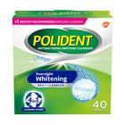 Comprimidos de limpeza de dentaduras Polident Overnight Whitening 40ct