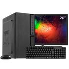 Computador Completo Ark, Intel Core i5 10400F, 8GB, SSD 120GB, Linux + Monitor 20 LED HDMI + KIT Multimidia
