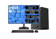 Computador Completo Desktop Intel Core i7 16GB Monitor 19.5" HDMI SSD 480GB Windows 10 Pro