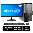 Computador Completo Intel Core I5 8gb de Ram Ssd 256gb Monitor Led 19" Hdmi