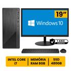 Computador Completo Intel Core I7 8gb Ssd 480gb Monitor Led 19" Hdmi