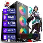 Computador Cpu PC Gamer AMD Ryzen 5 4600g Vega 7 8gb ddr4 512gb ssd HD 1tb sata Kit teclado mouse headset - PC Master - PC Master