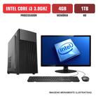 Computador Flex Computer Intel Core i3 4GB HD 1Tb Com Kit e DVDRW Monitor 17" Windows 10