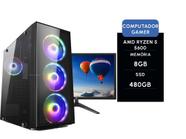 Computador gamer brx amd ryzen 5 5600g 8gb ssd 480gb + monitor 21