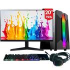 Computador Gamer Completo 2eletro Chroma, Intel Core I7, 16gb Ram, Ssd 256gb, Fonte 500w, Monitor 20" 75hz, Kit Gamer Completo - Pg2e-1013ch