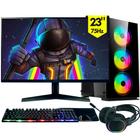 Computador Gamer completo 2Eletro RGB, Intel Core i5, 8GB RAM, SSD 256GB, Fonte 500W, Monitor 23" 75Hz, Kit Gamer completo - PG2E-1016RG