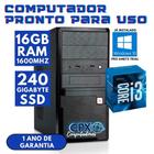 Computador Intel Core i3 4130, 16GB RAM, SSD 240GB, Windows 10 Pro trial.