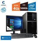 Computador + Monitor 15'' Intel Dual Core 2.41GHz 4GB HD 500GB com Windows 10 PRO Certo PC FIT 099