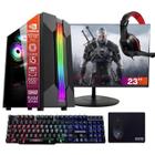 Computador PC Gamer Completo TOB Core i5 SSD 240GB 16GB VGA GT730 4GB Windows 10 Pro Trial + Teclado/Mouse + Mouse Pad + Headset + Monitor 23