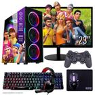 Computador PC Gamer Completo TOB Intel Core i5 SSD 240GB 8GB Teclado Mouse Mouse Pad e Headset Gamer Joystick Monitor 23" Windows 10 Pro Trial