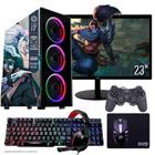 Computador PC Gamer Completo TOB Intel Core i7 SSD 240GB 8GB Teclado Mouse Mouse Pad e Headset Gamer Joystick Monitor 23" Windows 10 Pro Trial - TOB COMPUTERS