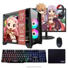 Computador PC Gamer Completo TOB Intel Core i7 SSD 480GB 16GB Gab Aquário Teclado Mouse Mouse Pad e Headset Gamer Monitor 23 Windows 10 Pro Trial