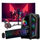 Computador Pc Gamer i9 11ª Geração 32gb Ram Nvme 2tb Rtx 3060 Monitor 24" 165Hz Curvo Com Áudio - Preto