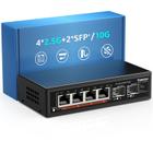 Comutador Ethernet YuanLey 2,5G 6 portas 4 x 2,5G Base-T 2 x 10G SFP