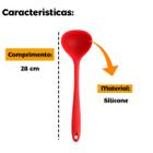 Concha de feijão para cozinha em silicone vermelha 28cm Vermelho utensilio de cozinha Sopas Molho Caldos uni su171310