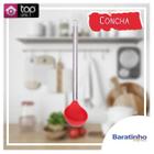 Concha De Silicone Vermelho Cozinha Cabo De Aço Inox 30cm - Top Útil