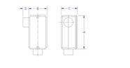 Condulete fixo 3/4" tipo "LR" - sem tampa / rosca BSP / sem pintura