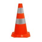 Cone borracha flexivel 75cm com faixa refletiva - PLASTCOR