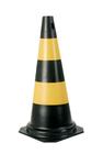 Cone de Sinalização 50 cm Preto e Amarelo - Plastcor