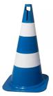 Cone de Sinalização em Polipropileno Rígido Azul e Branco 50 CM