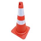 Cone De Sinalização Flexível Plastcor Laranja e Branco 75CM