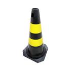 Cone Plt De Sinalização Rígido e Refletivo 50 CM Plastcor 700.01304 Preto e Amarelo Faixa Injetada