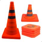 Cone Sinalização Estrada Segurança Viária Tráfego Balizador Exercício Funcional Refletivo Dobrável 45cm