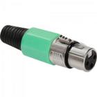 Conector Cannon Fêmea Plastico Jccn0009 Verde Storm