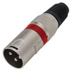 Conector Cannon Macho JACK Vermelho Corpo Metalico