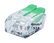 Conector Compacto Emenda 2 Fios Modelo XM26 4mm 32A 20 peças