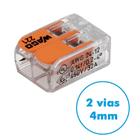 Conector De Emenda Isolante 2 Vias Para Fios De Até 4mm Com 10 peças WAGO