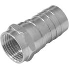 Conector f pressao latao rg-06 crimpar p/cabo coaxial rg-06 pacote c/100 pçs