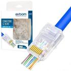 Conector Para Cabo De Rede Ez-Rj45 Vazado Exbom Com 100 uni