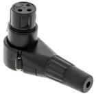 Conector Plug Xlr Canon Femea Cachimbo 90 Graus Em L Preto