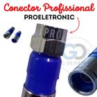 Conector Rg6 De Compressão Profissional para Cabo Coaxial 10 unidades - Proeletronic