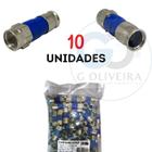 Conector Rg6 De Compressão Profissional para Cabo Coaxial 10 unidades - Proeletronic