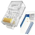 Conector Rj45 Macho Cat6/Cat5e 8P8C Cabo Rede Crimpar 1000un