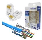 Conector Rj45 Vazado Cat5e - Exbom - Pacote C/ 100 Unidades