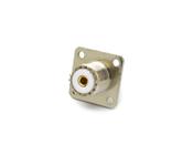 Conector UHF Fêmea Reto Painel Base Quadrada 25,40mm - KF-1 - Gav 93 - KLC - Multcomercial