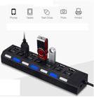 Conector Usb 2.0 Hub Mini Extensor 7 portas Plug and Play para Pc Notebook com Switch e Led Indicador