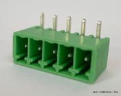 Conector Verde Multipolar STL1550.04GH Macho 90º de 4 vias com as laterais Fechadas - Passo 3,5mm - Phoenix Mecano