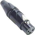 Conector XLR(F) 3 Pólos Datalink Preto - PCT / 10